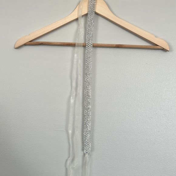 David’s Bridal Wedding Dress Crystal Rhinestone Bling Ribbon Sash Belt - Picture 4 of 7